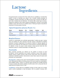 lactose spec sheet